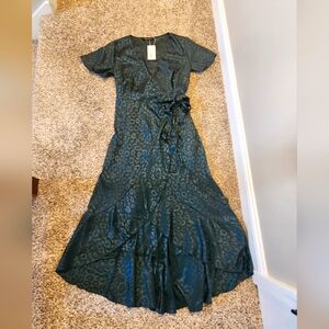 Elegant Green Wrap Dress - NWT